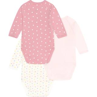 Petit Bateau 3-pak Baby-bodyer Rose Charme Marshmallow 1 months  Lyserød  1 måneder  kvinde