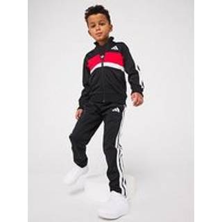 adidas adidas Black/Red Essentials Tiberio 3-Stripes Tracksuit Little Kids
