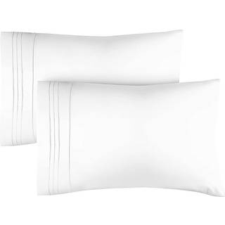 Dronning pude sager sæt med 2 - blød hotelkvalitet Pudebetræk covers - Comfy Luxury Sengding For Women Men Kids & Teens - Machine Washing Pillow