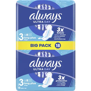 Always Ultra Day Long Plus BigPack hygiejnebind med vinger