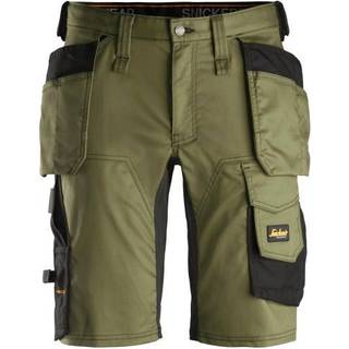 Snickers arbejdsshorts 6141 AllroundWork, khaki grøn/sort, 61413104044
