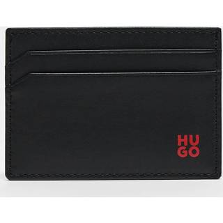 Kortholder i læder med rødt stablet logo