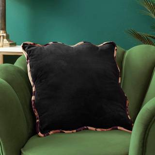 heya home heya home Black Wiggle Leopard Print Cushion