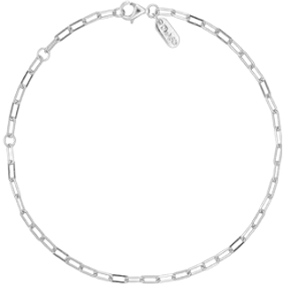 Chunky square link chain small bracelet - Silver