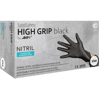 AMPri Nitrilhandske High Grip Sort XL Solid Safety Pudderfri100 stk(081312-XL)