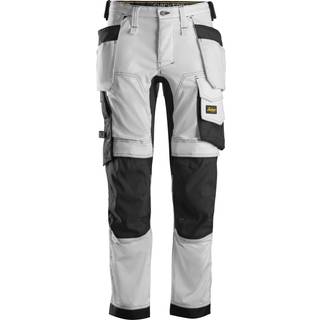 Snickers buks stretch 50 6241 allroundwork hvid/sort med hylsterlommer