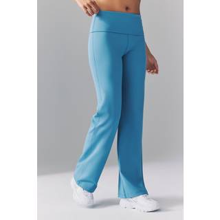 Højtaljede Nike One Dri-FIT-bukser med foldekant til kvinder - blå - M (EU 40-42)