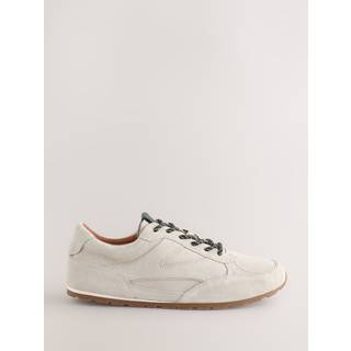 Next Neutral Premium Leather Lace-Up Trainers