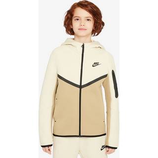Nike Sportswear Tech Fleece-hættetrøje med lynlås til større børn - brun - L