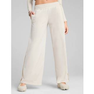 Women&#39;s Puma WARDROBE Essentials Low Rise Popper Pants, White, Size L, Clothing - Alpine Snow - L
