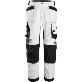 Snickers 6251 allroundwork, stretch arbejdsbukser med loose fit og hylsterlommer hvid/sort 536