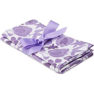 La DoubleJ Table Linens - 'Wildbird Viola' napkin, set of two in Purple 100% LINEN