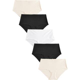 Next Black/Pastel Rose Nude/White Midi Cotton Rich Knickers 5 Pack