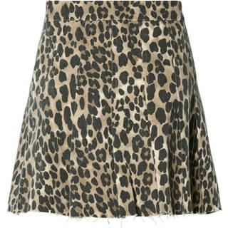 Pcjunia Plisse Denim Leopard Mininederdel