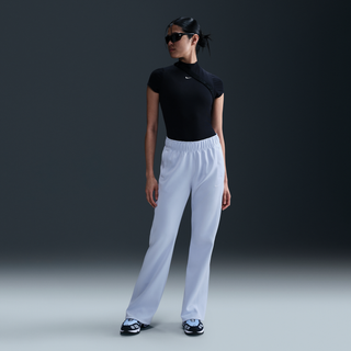 Maskinstrikkede Nike Windrunner-bukser med mellemhøj talje og slank pasform til kvinder - blå - XS (EU 32-34)