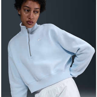 Nike Nike Light Blue Tint Sportswear Phoenix Fleece Half Zip Cropped Sweatshirt