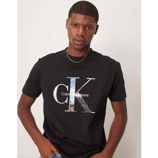Monogram Photo Print T-shirt - Black - XS