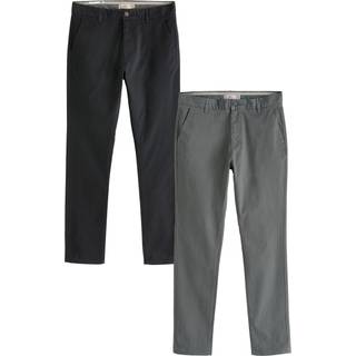Next Black/Grey Dark Skinny Stretch Chino Trousers 2 Pack