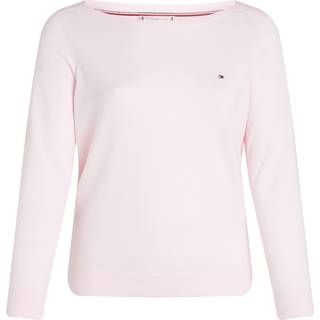 Tommy Hilfiger Tommy Hilfiger Pink Curve Cotton Jersey Stitch Boat Neck Jumper