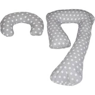Amme- og graviditetspude sæt, 100% bomuld, grå/hvid