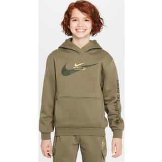 Nike Sportswear-hættetrøje i fleece til større børn - grøn - XS