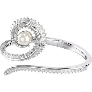 Ariana Grande x Swarovski Armreif, Kristallperle, Baguette-Schliff, Weiß, Rhodiniert