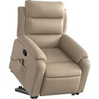 løftestol med massagefunktion kunstlæder cappuccino