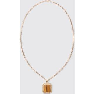 Mens Gem Pendant Necklace In Gold