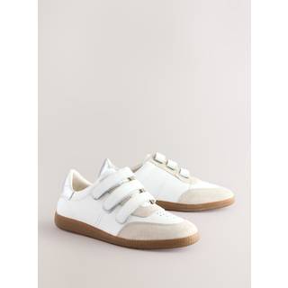 Next White Forever Comfort Leather Touch Fastening Slim Trainers