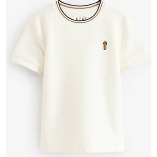 Next Ecru Short Sleeve Textured T-Shirt (3-16yrs)