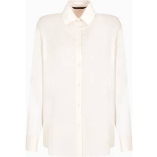 Armani Exchangetil kvinder. XW000443AF12742U1003 Skjorte med afslappet pasform hvid ecru (XS), Casual, Viscose, Lange ærmer