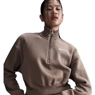 Nike Sportswear Phoenix Fleece-sweatshirt med kort snit og 1/4 lynlås til kvinder - brun - XS (EU 32-34)