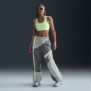 Løstvævede Nike Sportswear-bukser med mellemhøj talje og åben kant til kvinder - grå - XL (EU 48-50)