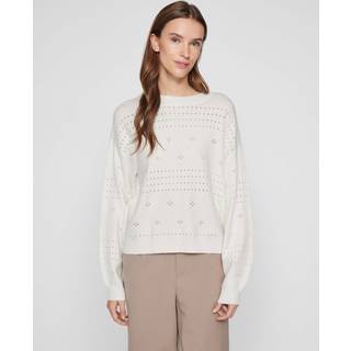 Vila - Viril L/s O-neck Knit Top - Striktrøjer og cardigans til kvinder - White Alyssum - L