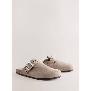 Next Mink Brown Standard Fit Forever Comfort Leather Footbed Clogs