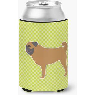 """" Caroline's Treasures Pug Checkerboard Green Can eller Bottle Hugger BB3847CC kan kramme multicolor """"