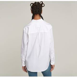 G-Startil kvinder. D26021-D701-110 Boyfriend-skjorte hvid (S), Casual, Lange ærmer, Lyocell