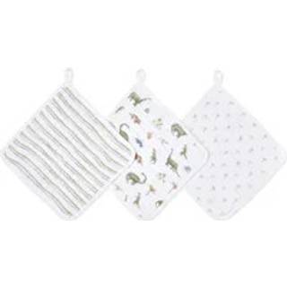 Aden + Anais aden + anais Green Essentials 100% Cotton Washcloth Dino Jungle Muslins 3 Pack Set