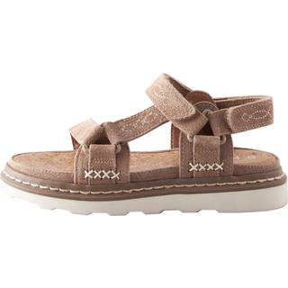 Next Tan Brown Suede Trekker Touch Fastening Sandals