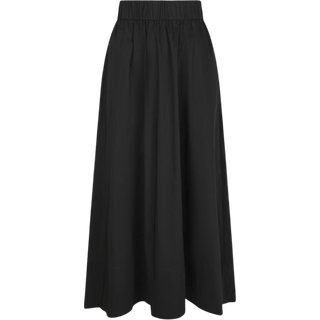 Yara Long Poplin Nederdel, Black, 38