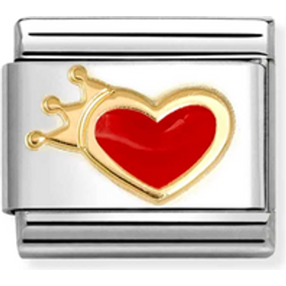 Nomination Gold Heart Crown Charm - Red