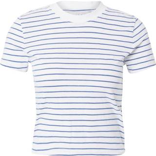 Lee Cropped Tee White Indigo Stripe Size XS