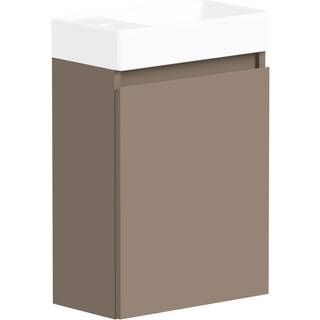 Tvättställsskåp Milli Cocoa Brown 40 cm Vänster med Handfat Vit Blank