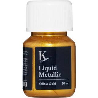 Kreatima Liquid Metallic 30 ml, vandbaseret metallicfarve – Yellow gold