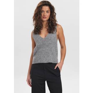 NÜMPH - NURIETTE RIB VEST - Medium Grey mel - XL - Grå - Knit