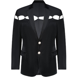 Cut Out Black Velvet Jacket, M