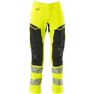 MASCOT ACCELERATE SAFE arbejdsbukser med knælommer, hi-vis gul/sort - 76C58
