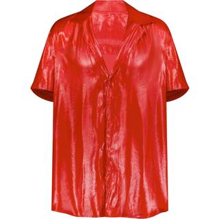 Red Satin Shirt, XS