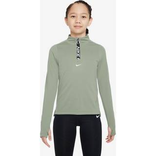 Nike Pro Dri-FIT Langærmet Half Zip Top Str. L 146-156 Grøn Junior til Løb