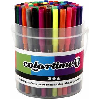Colortime Tusser med 2 mm Filtspids, Blandede Farver, 100 stk.
